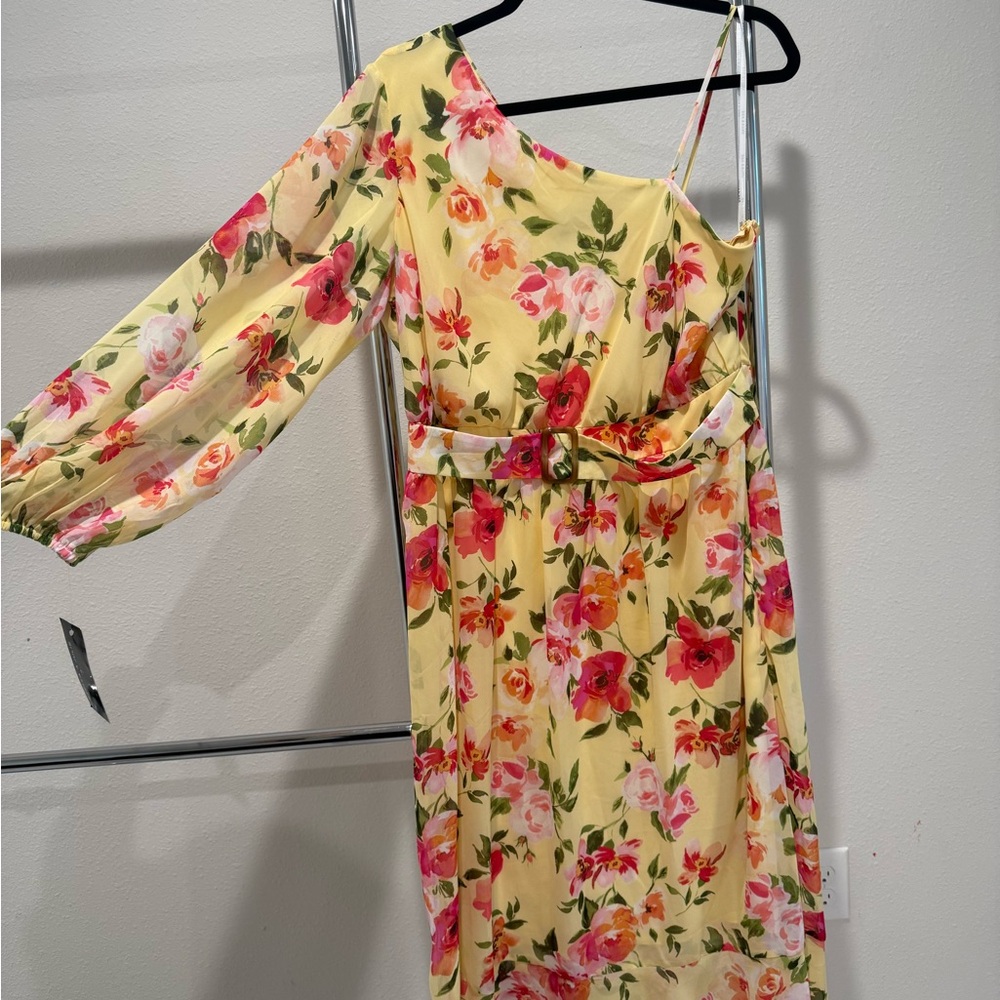 Elegant Floral Asymmetrical Dress